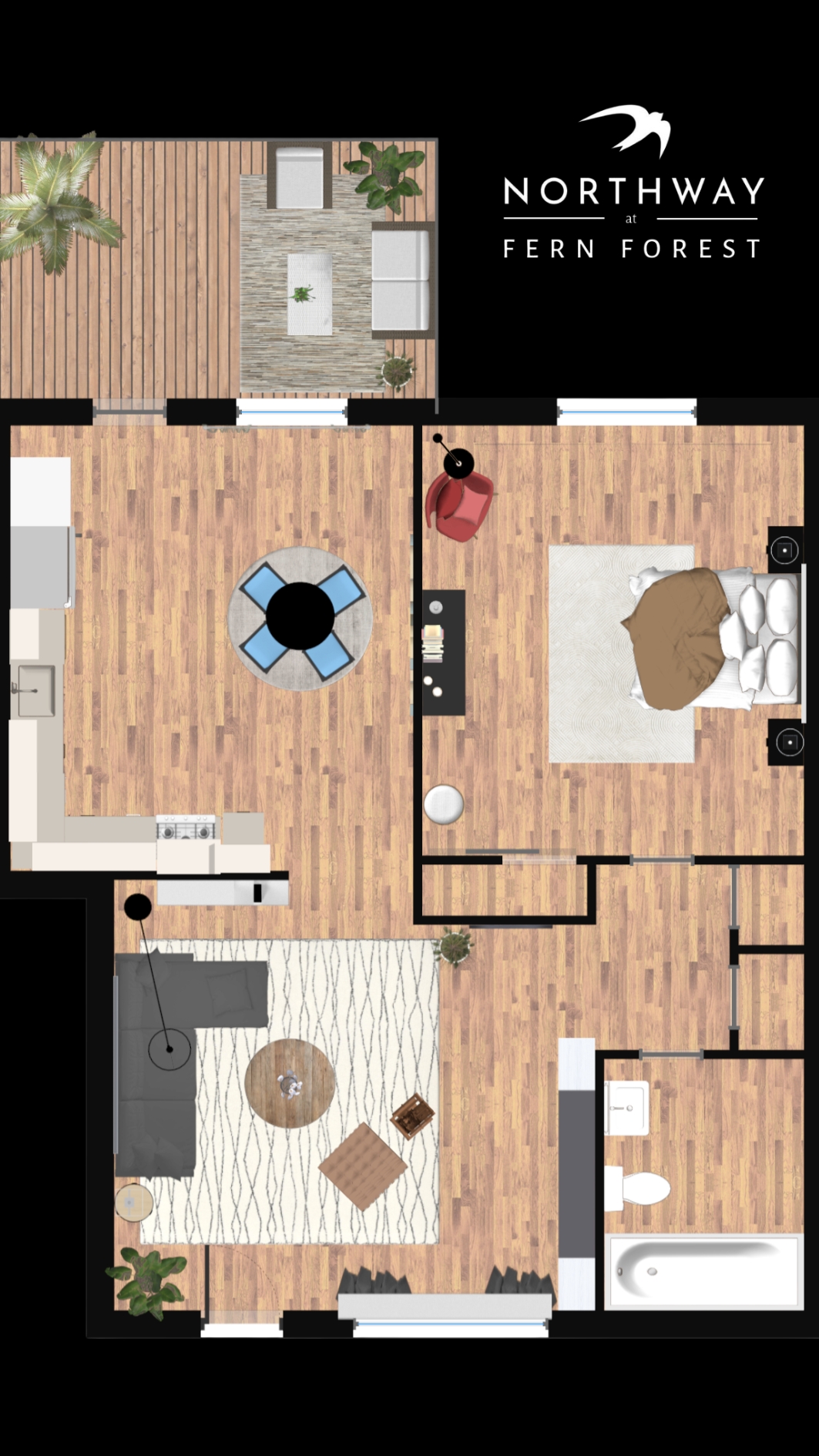 Northway at Fern Forest B layout 740 Square feet