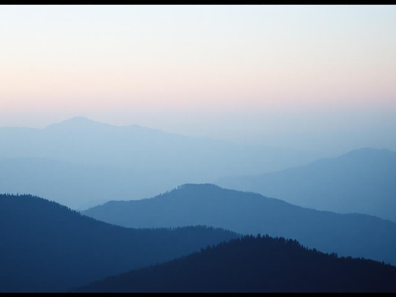 Blue Ridge mountain ridgelines at dawn