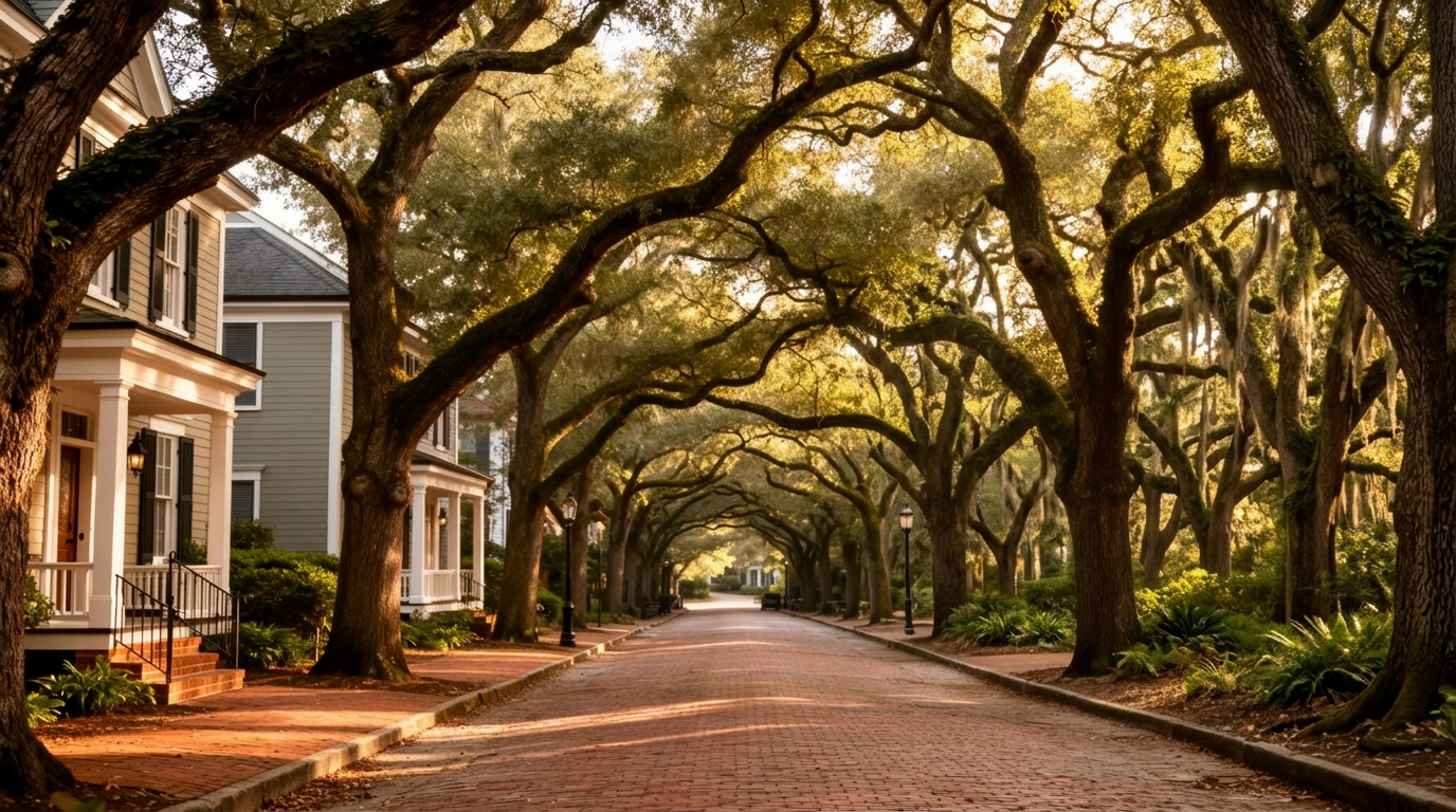 Tree-lined streets